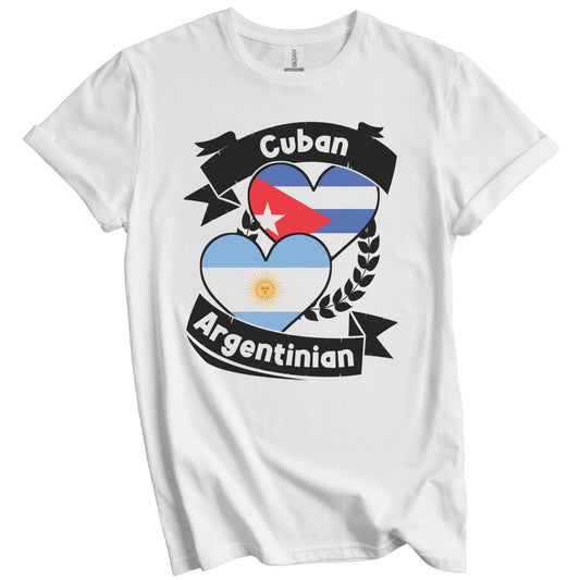 Cuban Argentinian Heart Flags Cuba Argentina T-Shirt