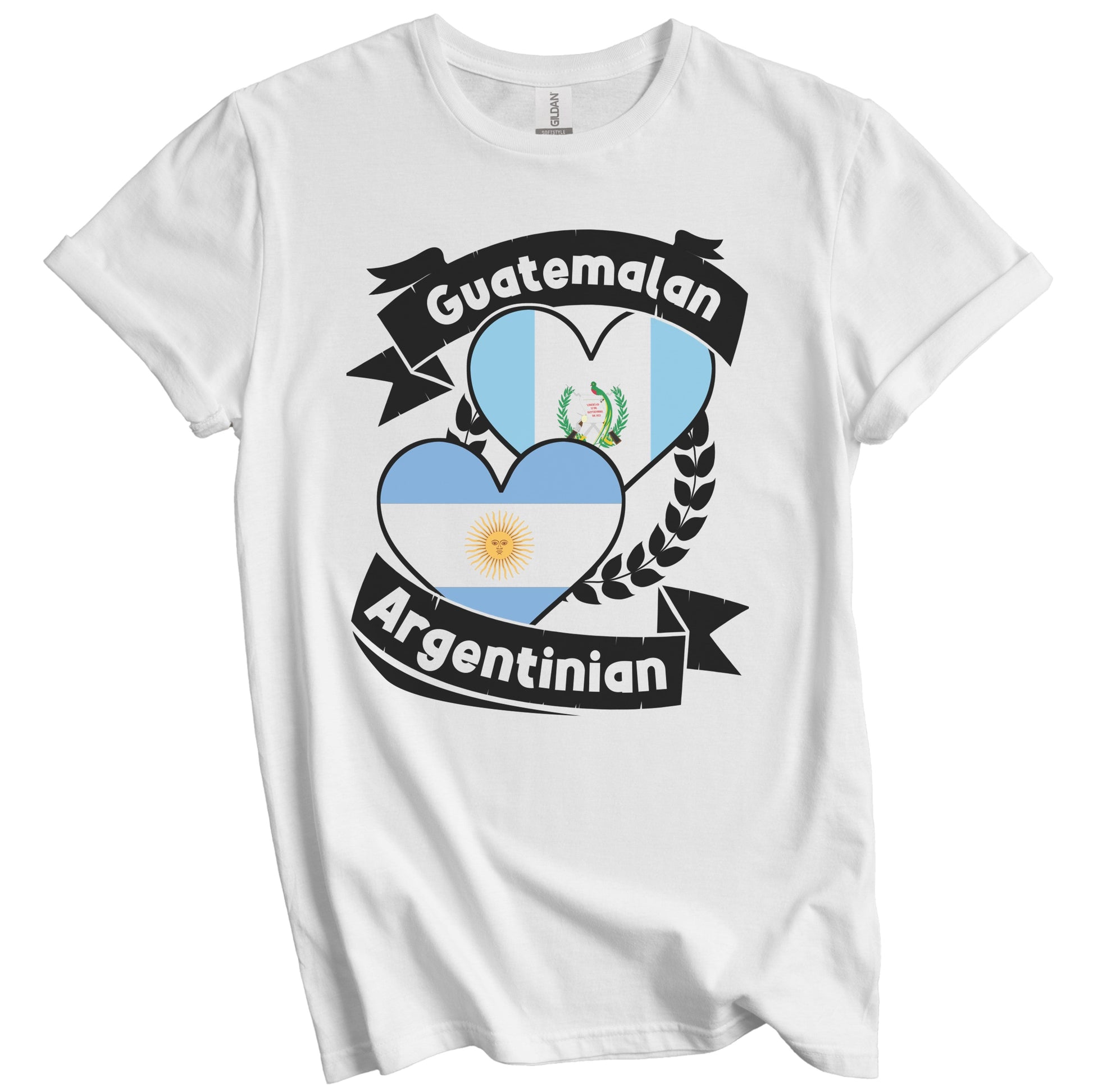 Guatemalan Argentinian Heart Flags Guatemala Argentina T-Shirt