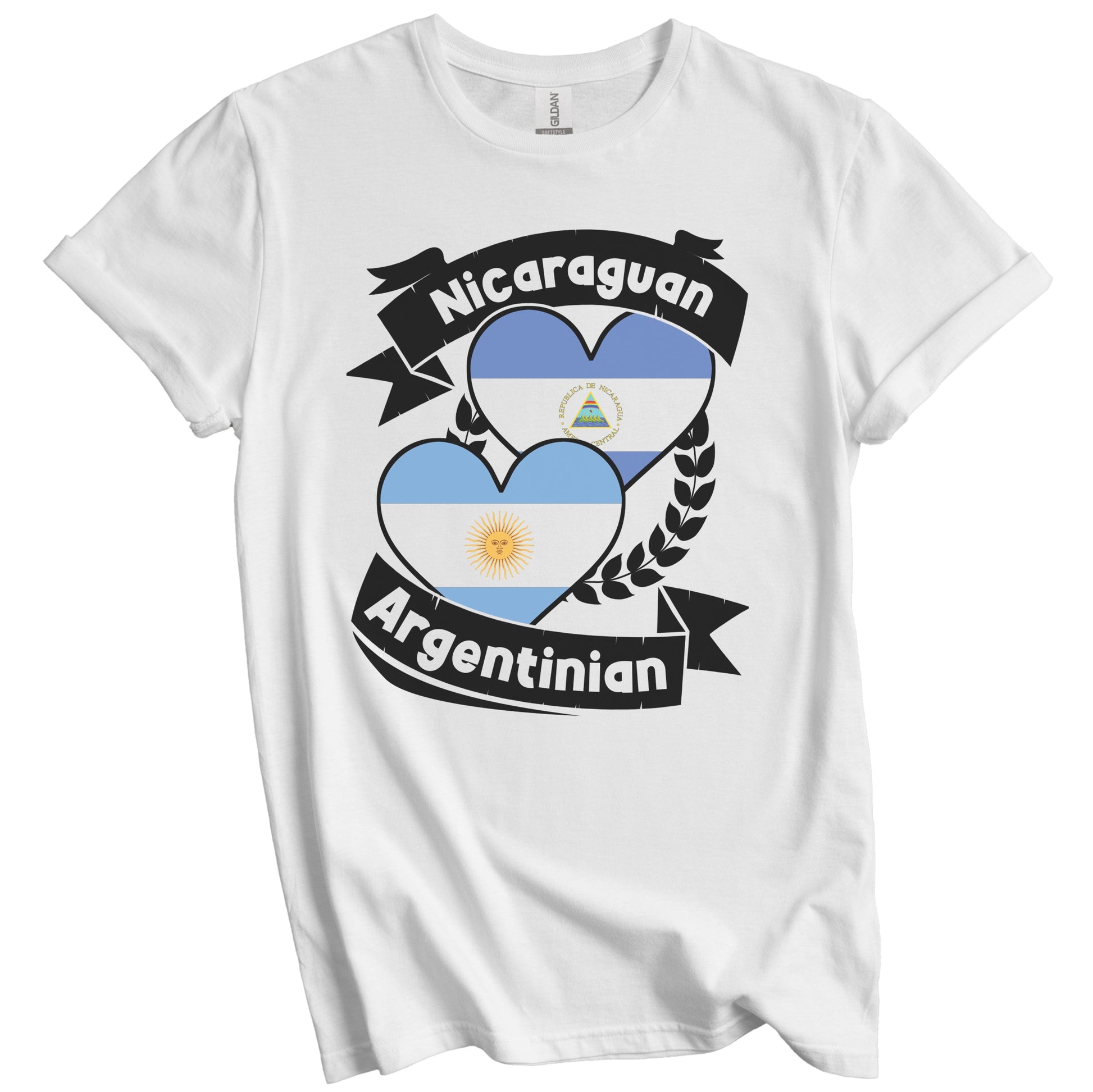 Nicaraguan Argentinian Heart Flags Nicaragua Argentina T-Shirt