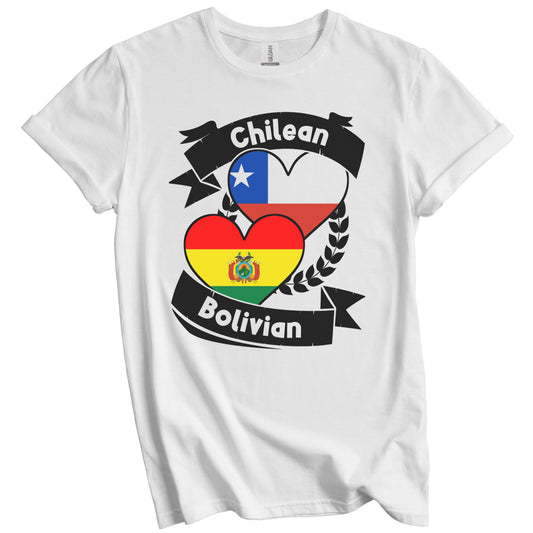Chilean Bolivian Heart Flags Chile Bolivia T-Shirt