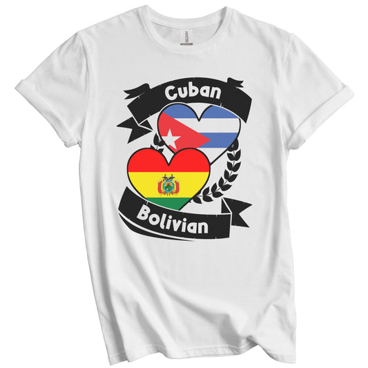 Cuban Bolivian Heart Flags Cuba Bolivia T-Shirt