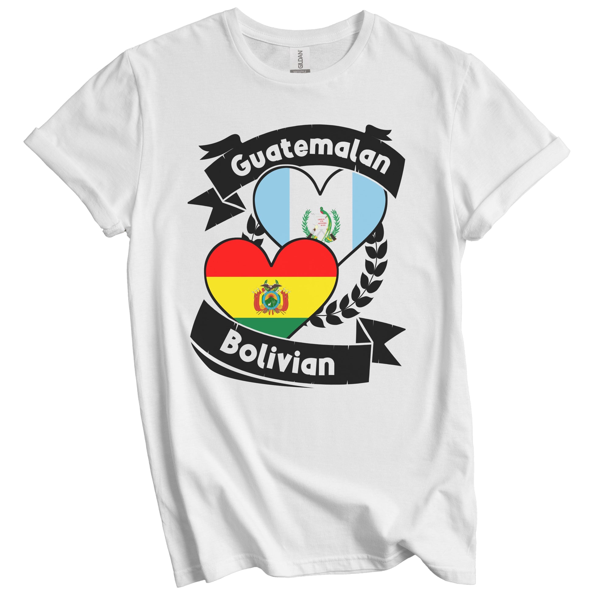 Guatemalan Bolivian Heart Flags Guatemala Bolivia T-Shirt
