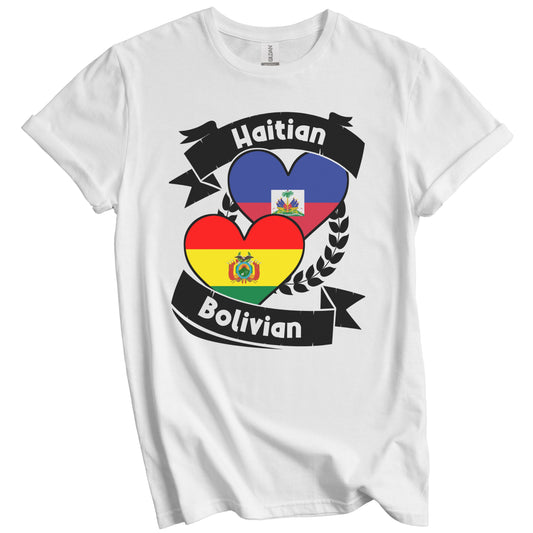 Haitian Bolivian Heart Flags Haiti Bolivia T-Shirt