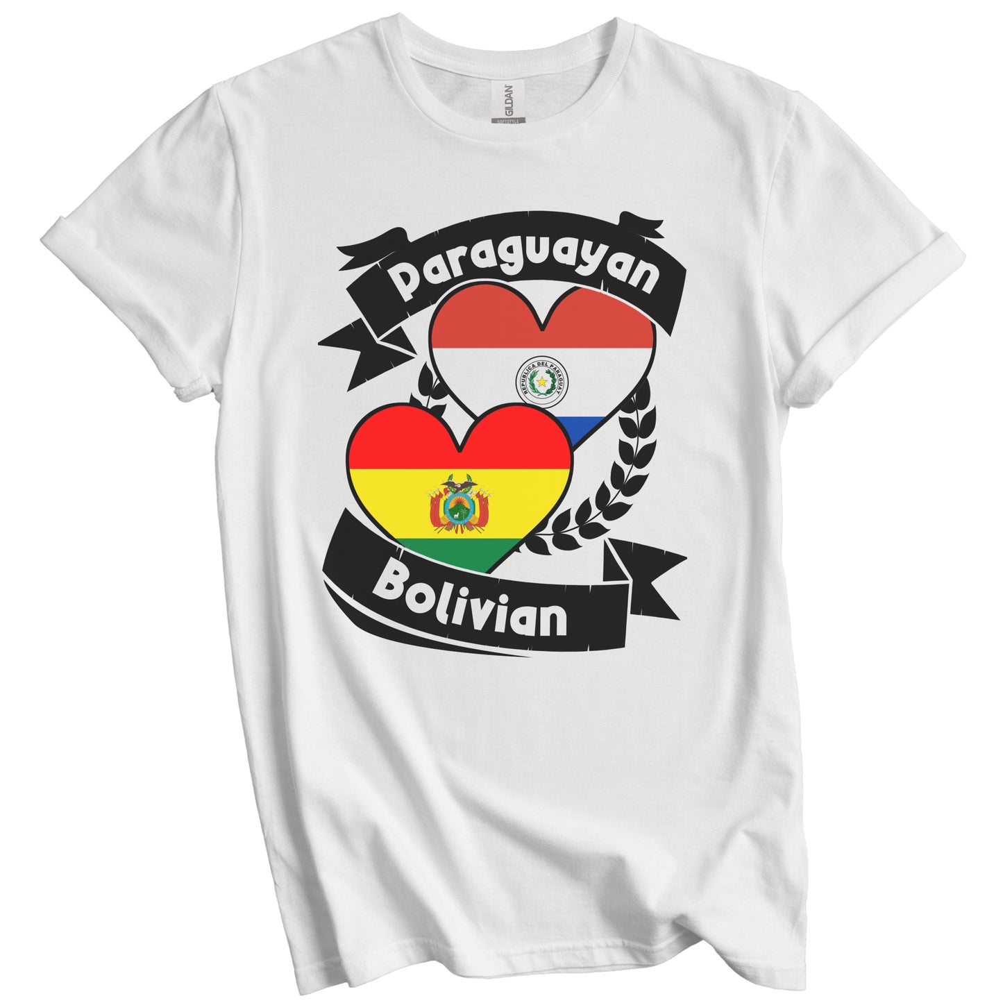 Paraguayan Bolivian Heart Flags Paraguay Bolivia T-Shirt