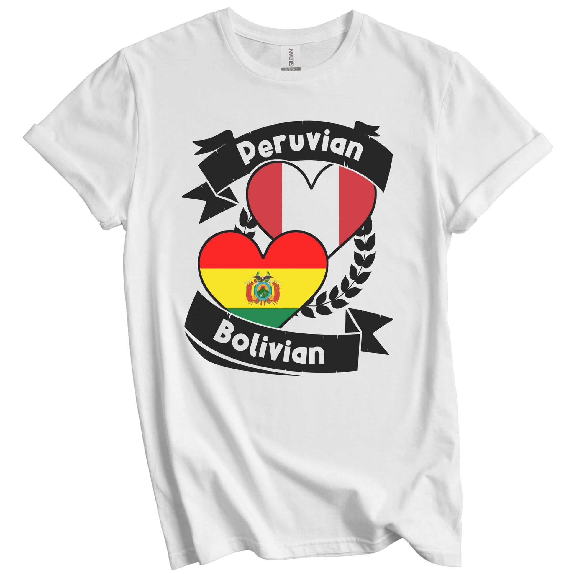 Peruvian Bolivian Heart Flags Peru Bolivia T-Shirt