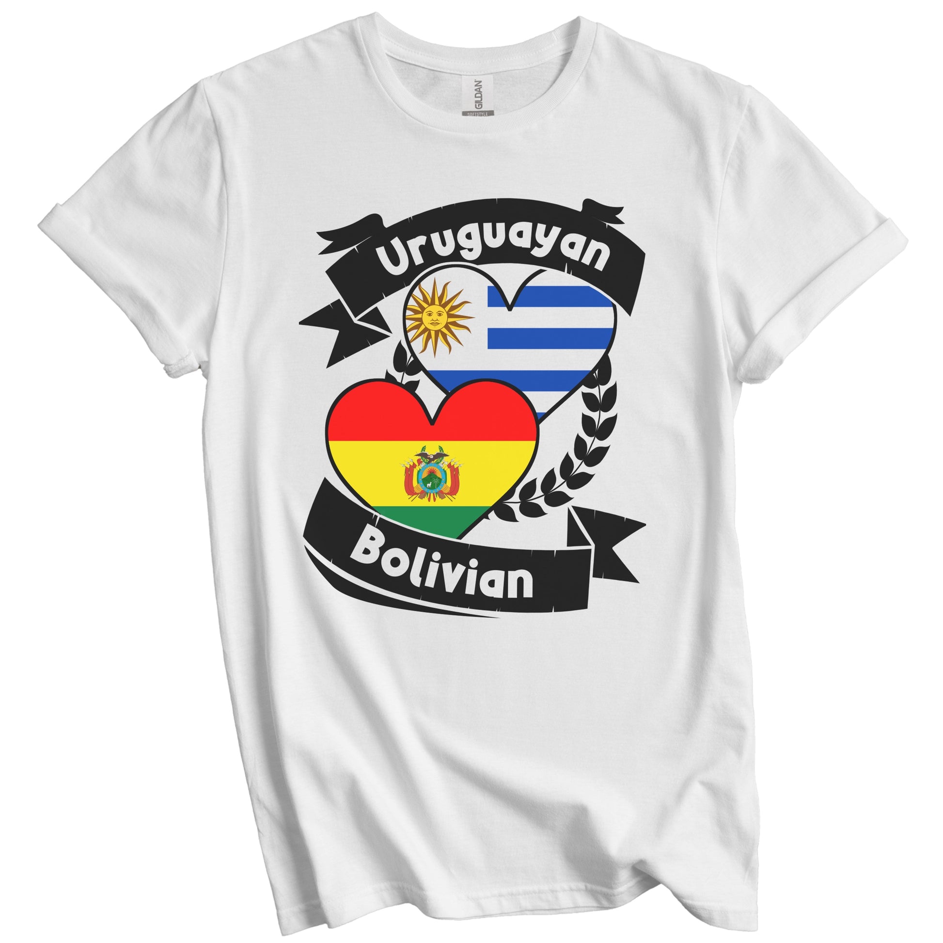 Uruguayan Bolivian Heart Flags Uruguay Bolivia T-Shirt