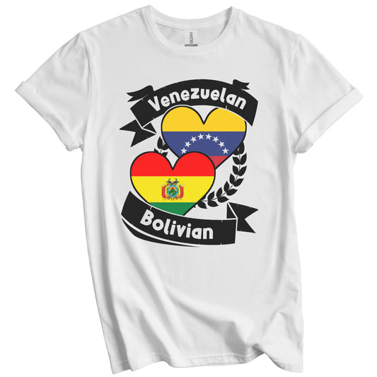 Venezuelan Bolivian Heart Flags Venezuela Bolivia T-Shirt