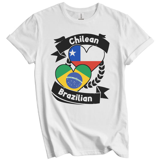 Chilean Brazilian Heart Flags Chile Brazil T-Shirt