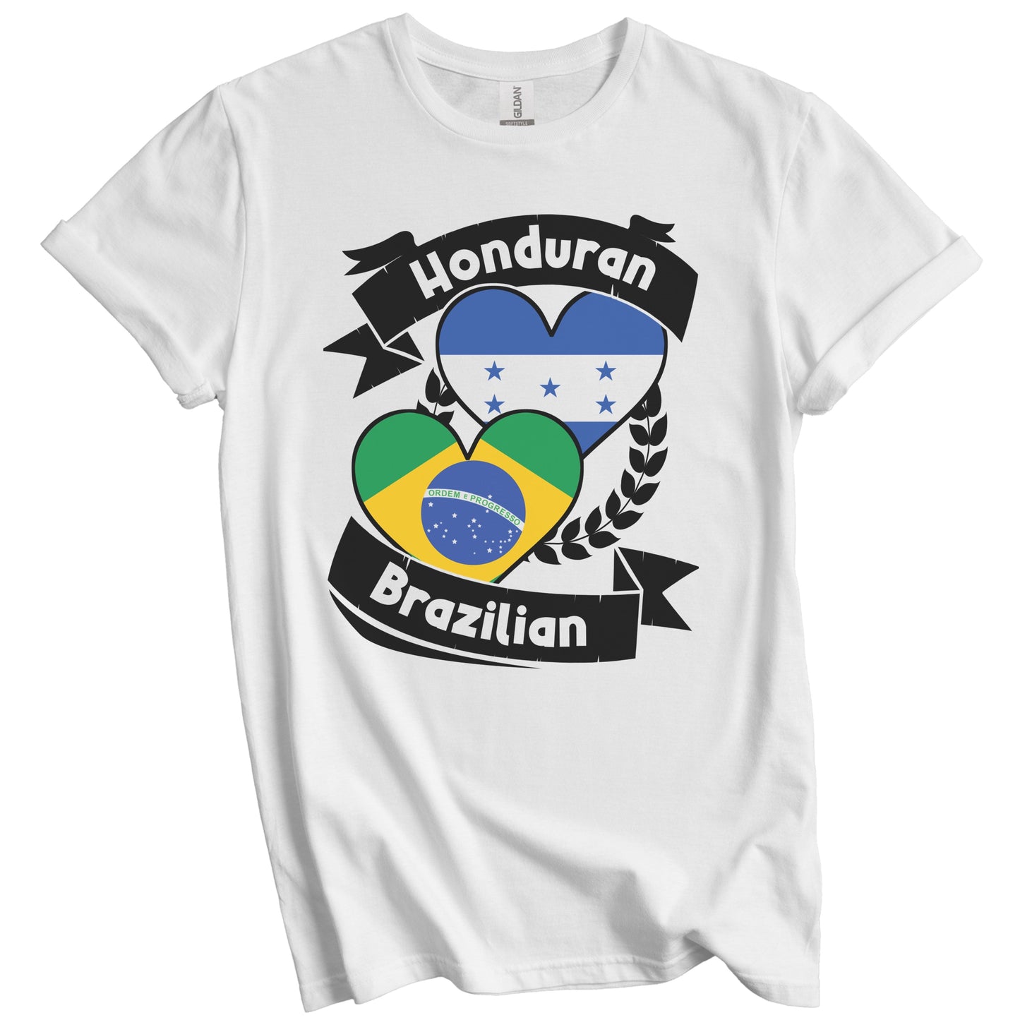 Honduran Brazilian Heart Flags Honduras Brazil T-Shirt