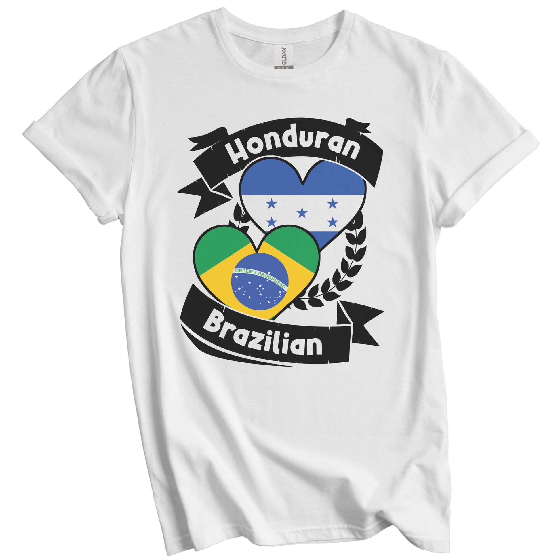 Honduran Brazilian Heart Flags Honduras Brazil T-Shirt