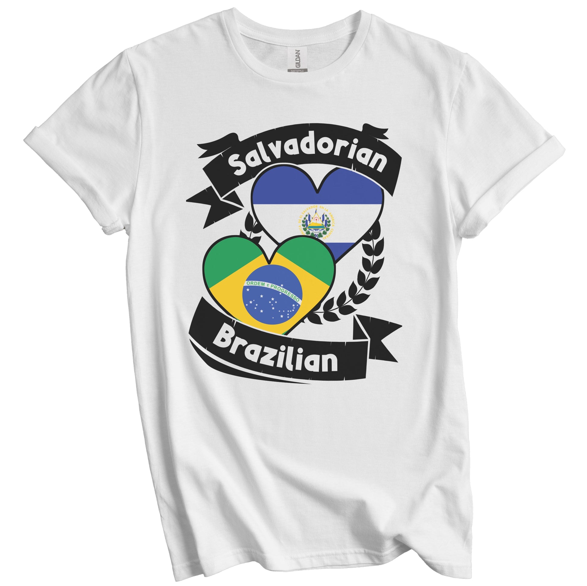 Salvadorian Brazilian Heart Flags El Salvador Brazil T-Shirt