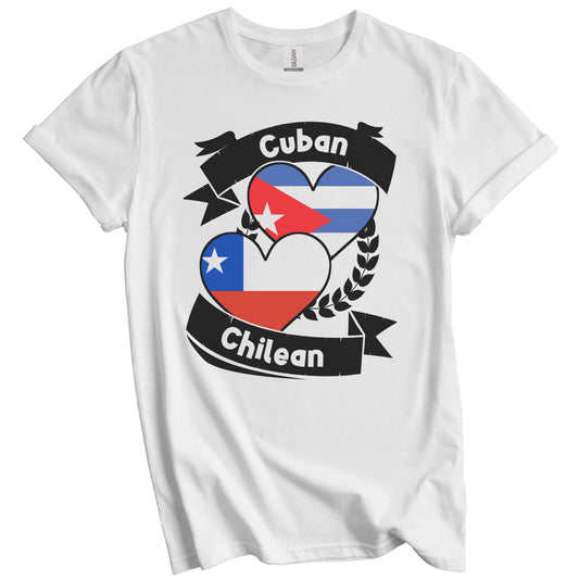 Cuban Chilean Heart Flags Cuba Chile T-Shirt