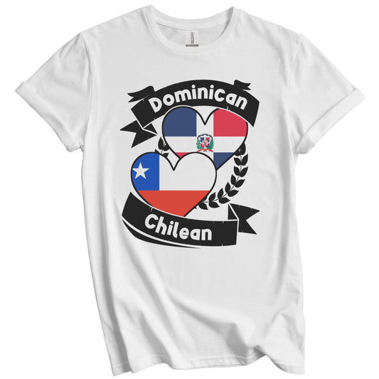 Dominican Chilean Heart Flags Dominican Republic Chile T-Shirt