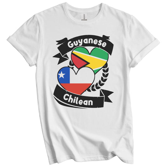 Guyanese Chilean Heart Flags Guyana Chile T-Shirt