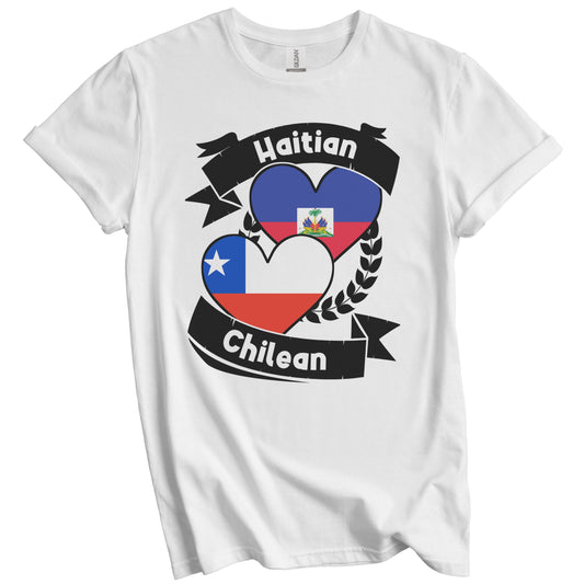 Haitian Chilean Heart Flags Haiti Chile T-Shirt
