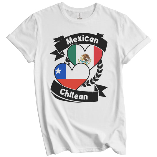 Mexican Chilean Heart Flags Mexico Chile T-Shirt