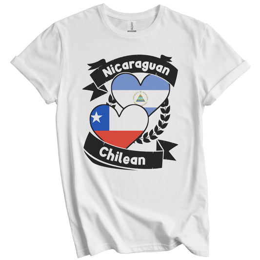 Nicaraguan Chilean Heart Flags Nicaragua Chile T-Shirt