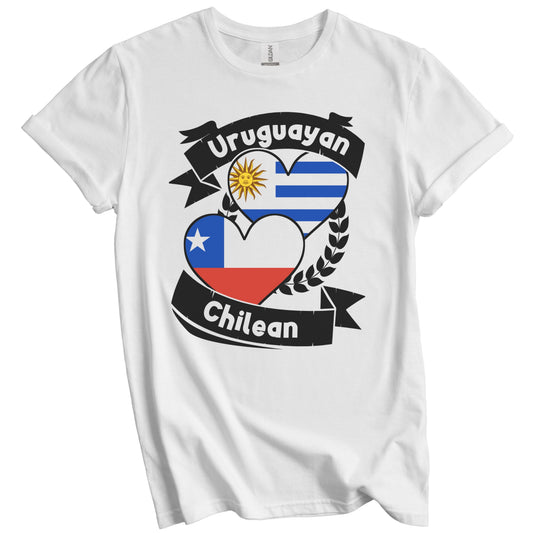 Uruguayan Chilean Heart Flags Uruguay Chile T-Shirt