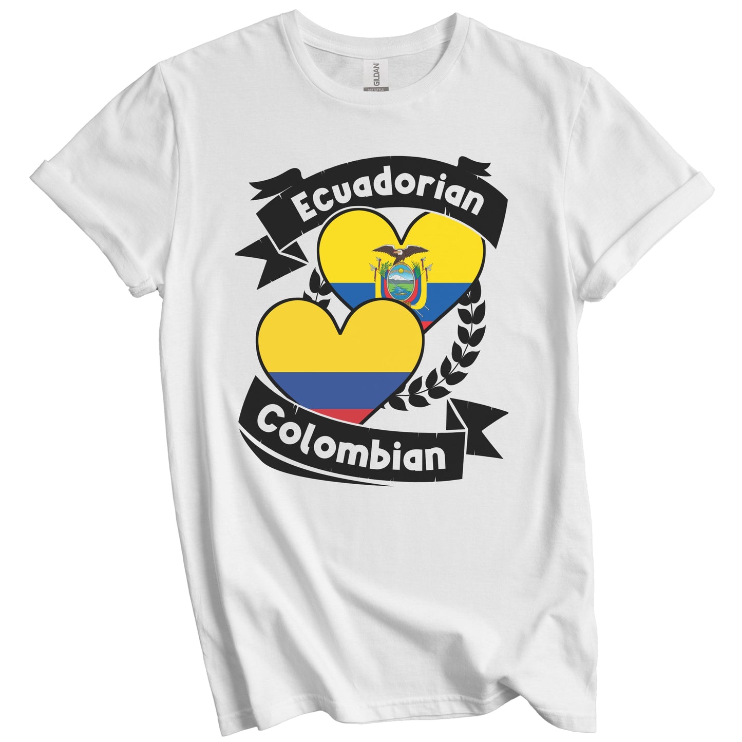 Ecuadorian Colombian Heart Flags Ecuador Colombia T-Shirt