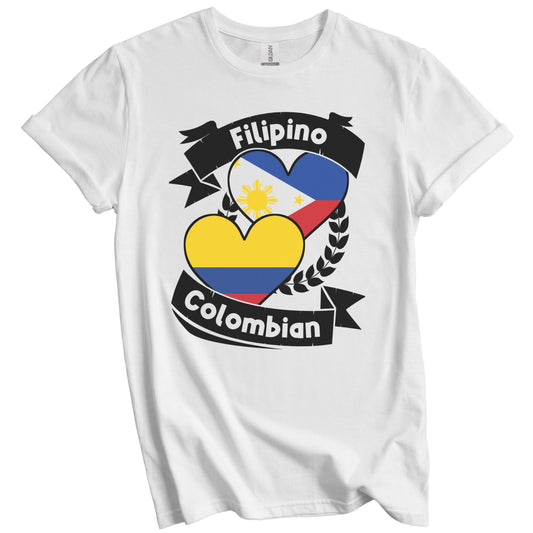 Filipino Colombian Heart Flags Philippines Colombia T-Shirt