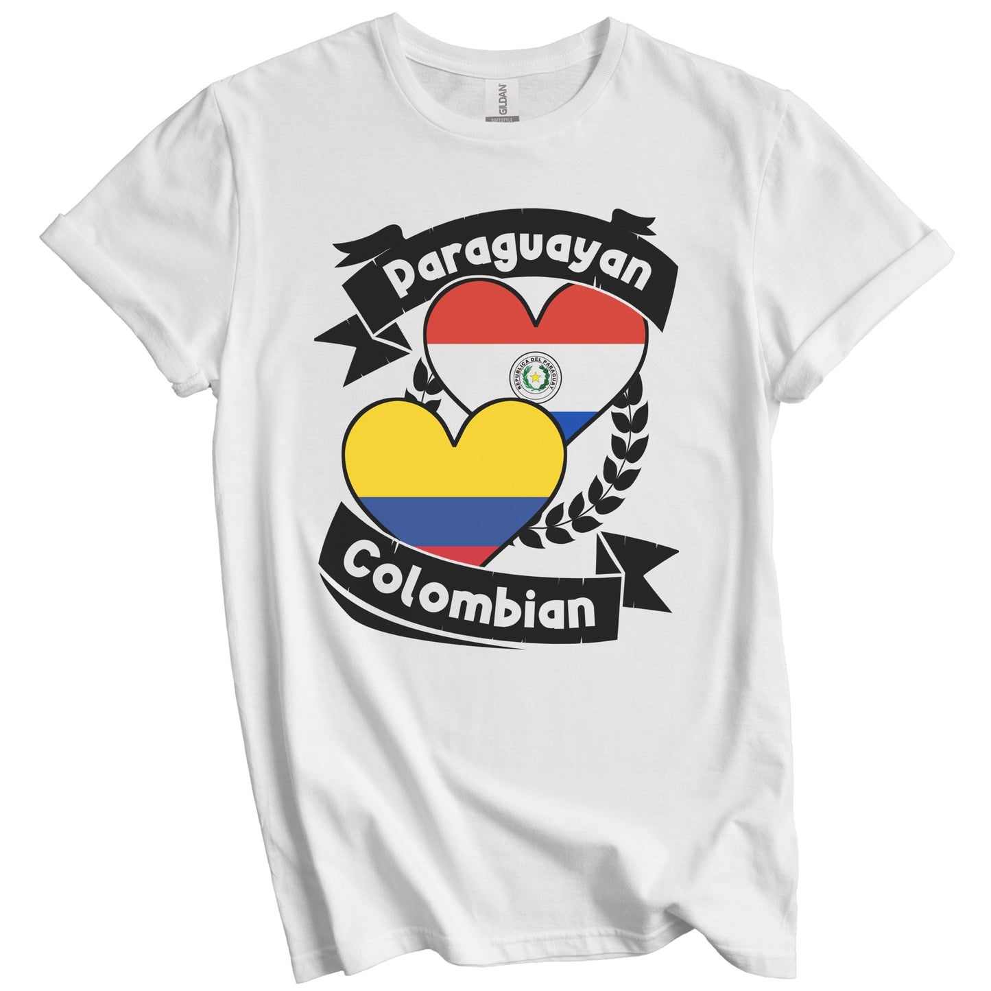 Paraguayan Colombian Heart Flags Paraguay Colombia T-Shirt