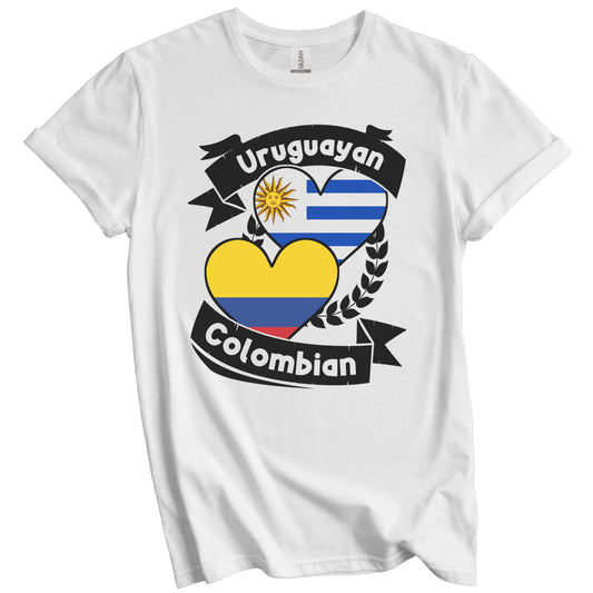 Uruguayan Colombian Heart Flags Uruguay Colombia T-Shirt