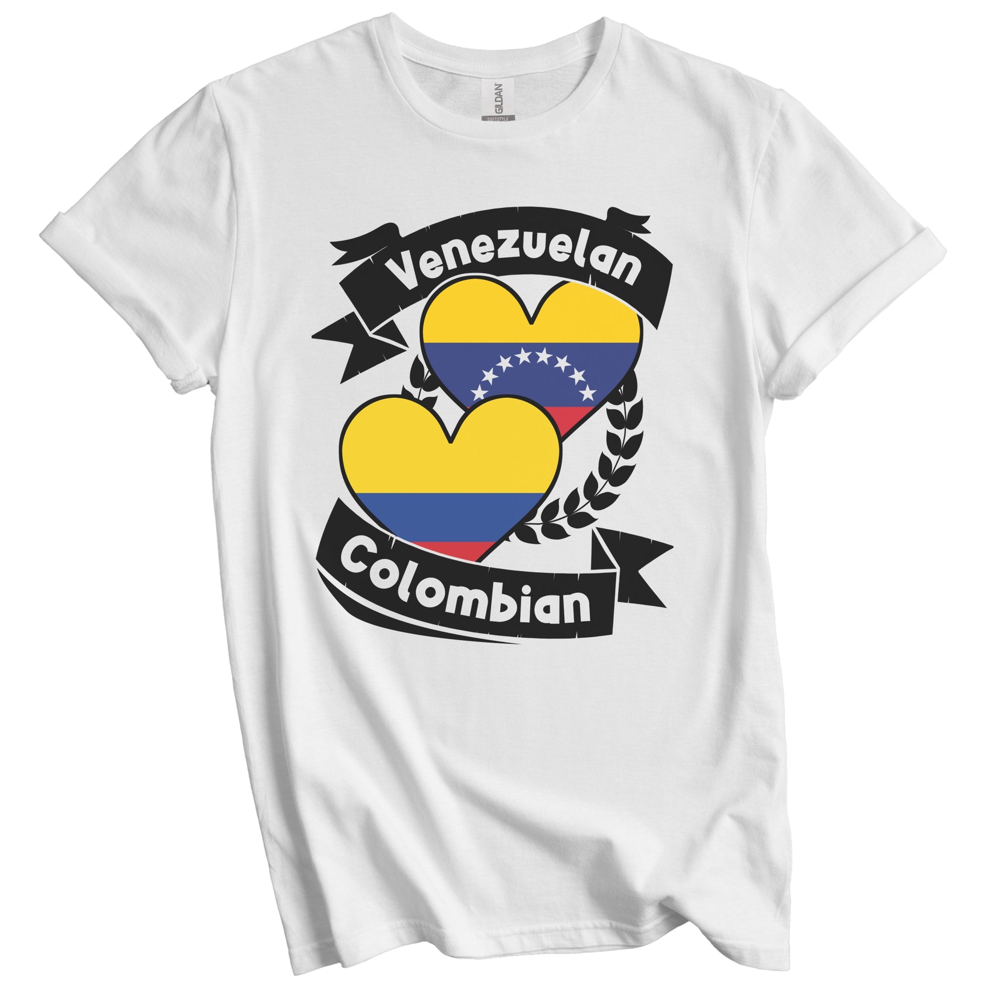 Venezuelan Colombian Heart Flags Venezuela Colombia T-Shirt