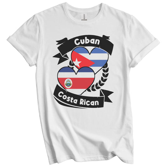 Cuban Costa Rican Heart Flags Cuba Costa Rica T-Shirt