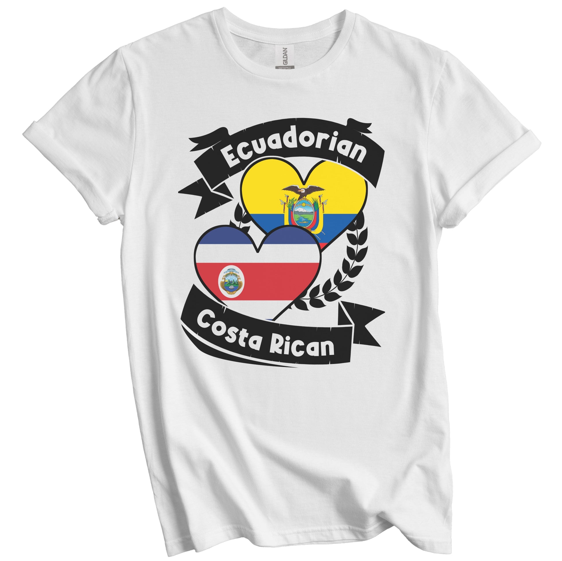 Ecuadorian Costa Rican Heart Flags Ecuador Costa Rica T-Shirt