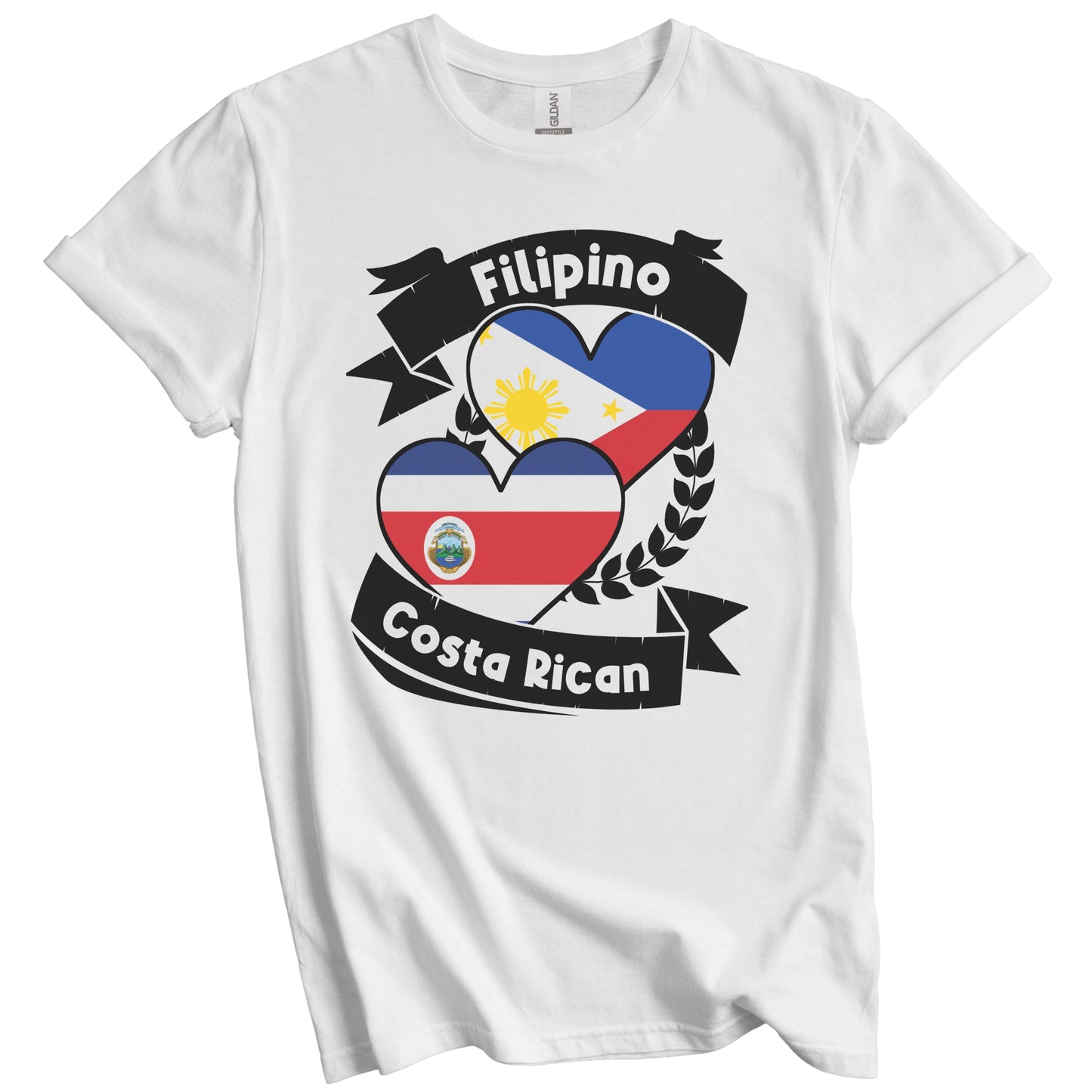 Filipino Costa Rican Heart Flags Philippines Costa Rica T-Shirt