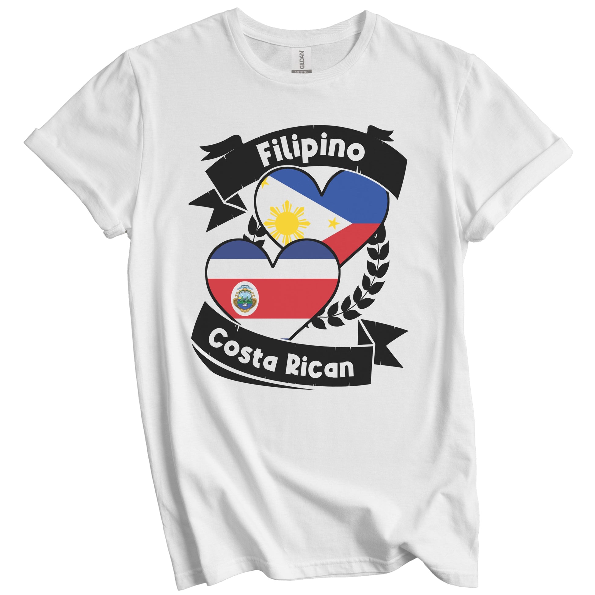 Filipino Costa Rican Heart Flags Philippines Costa Rica T-Shirt