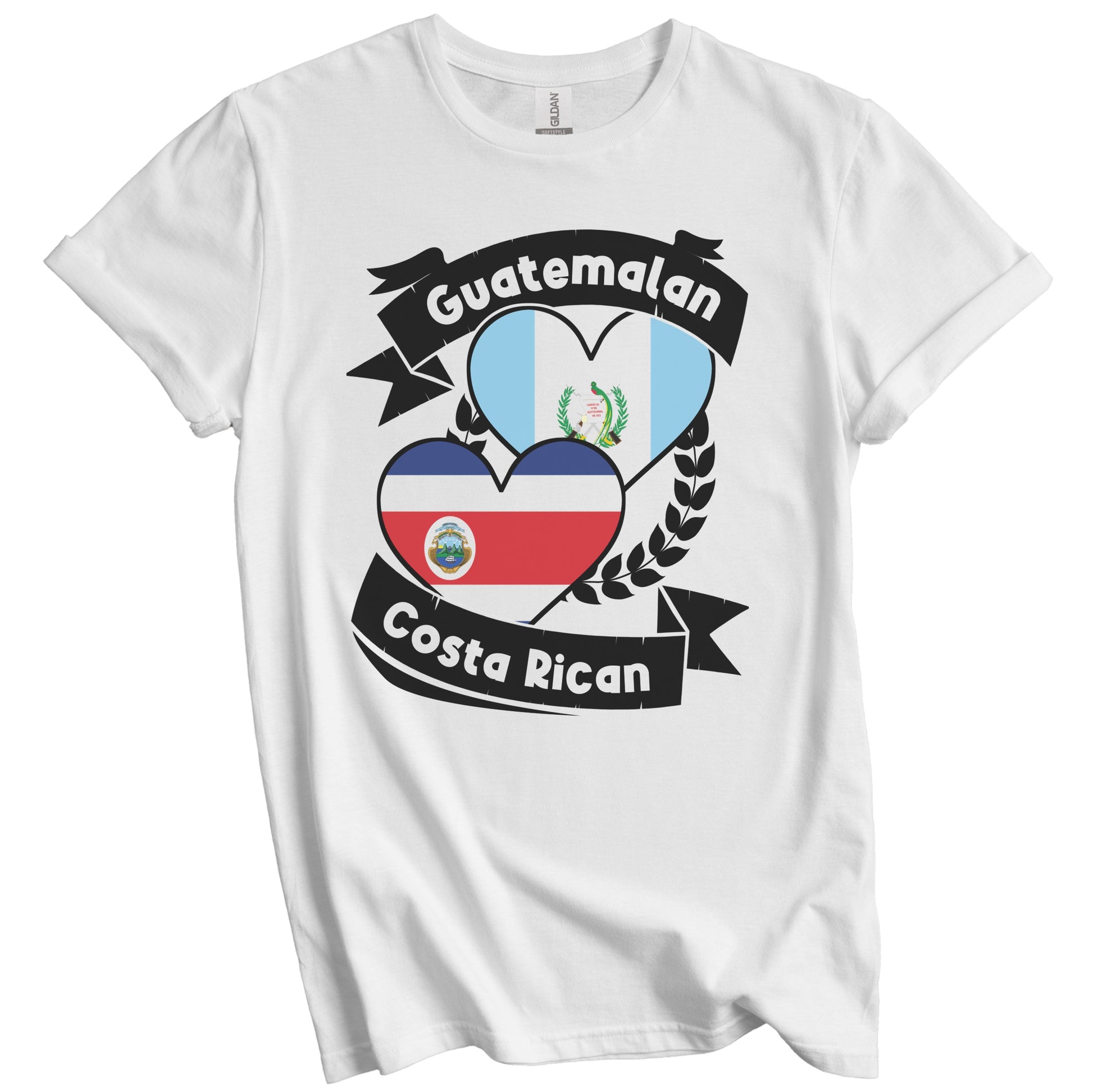 Guatemalan Costa Rican Heart Flags Guatemala Costa Rica T-Shirt