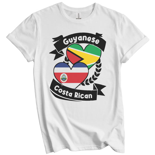 Guyanese Costa Rican Heart Flags Guyana Costa Rica T-Shirt