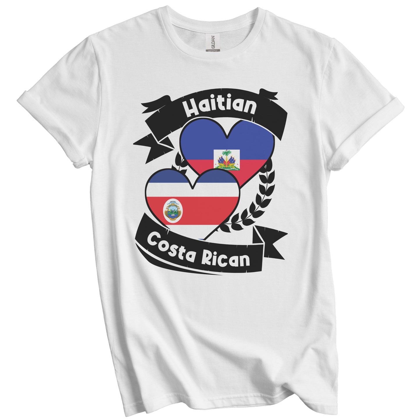 Haitian Costa Rican Heart Flags Haiti Costa Rica T-Shirt