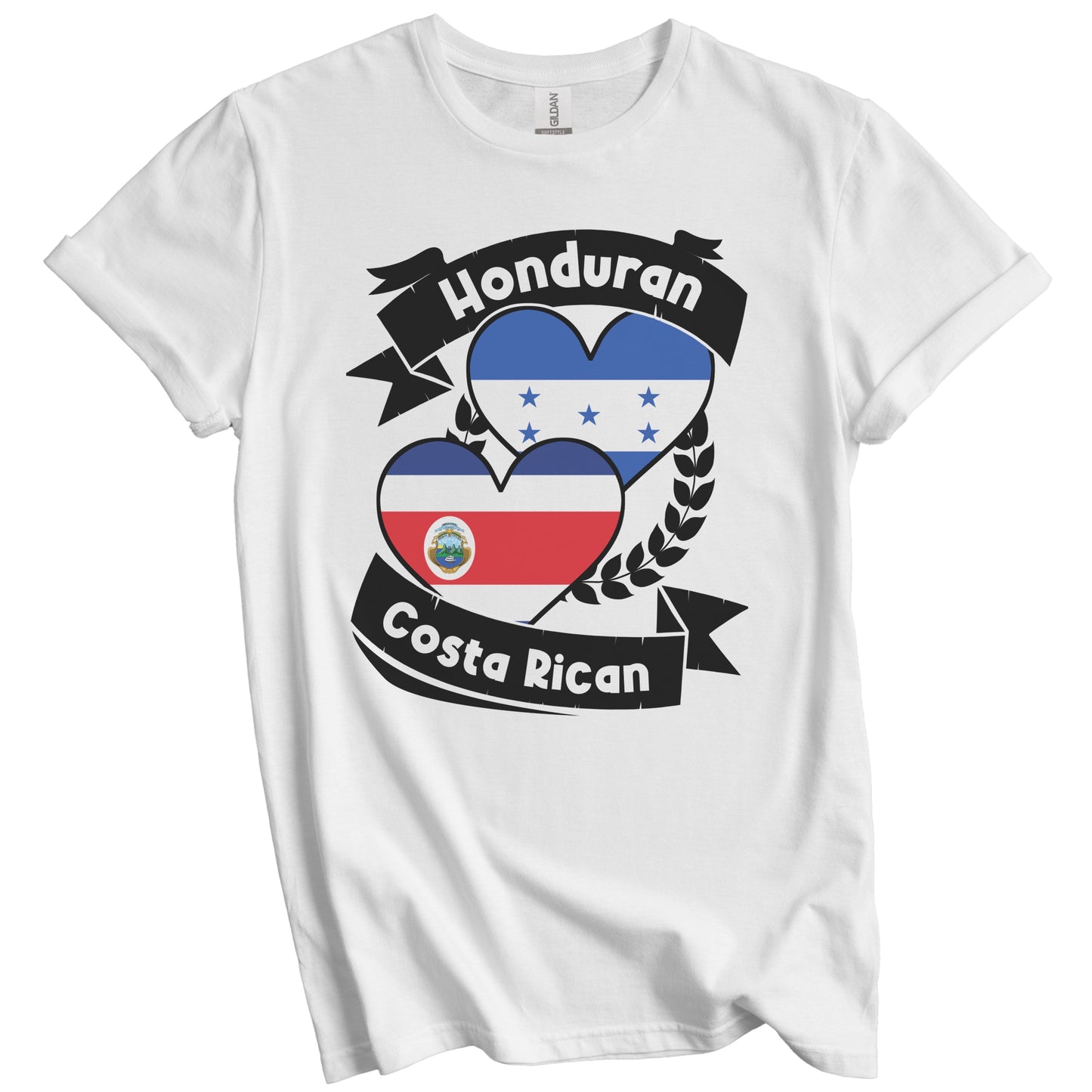 Honduran Costa Rican Heart Flags Honduras Costa Rica T-Shirt