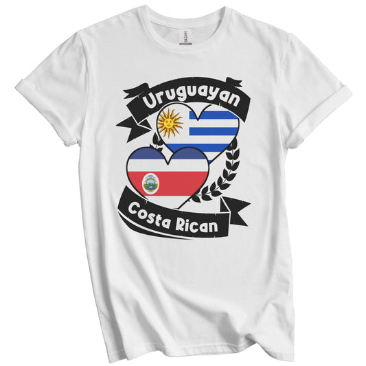 Uruguayan Costa Rican Heart Flags Uruguay Costa Rica T-Shirt