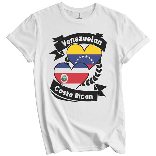Venezuelan Costa Rican Heart Flags Venezuela Costa Rica T-Shirt