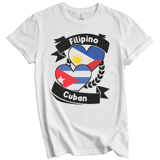 Filipino Cuban Heart Flags Philippines Cuba T-Shirt