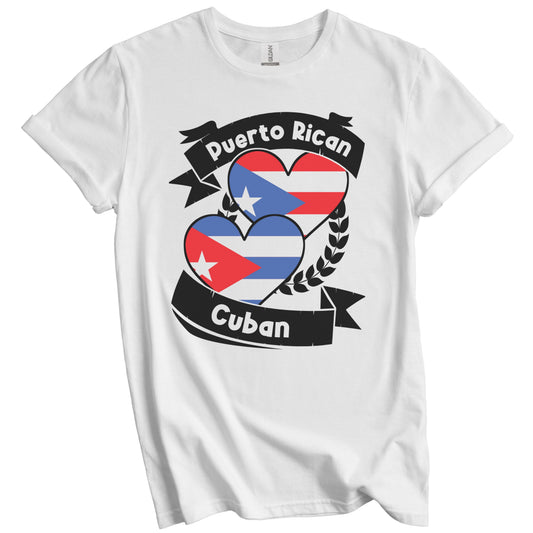 Puerto Rican Cuban Heart Flags Puerto Rico Cuba T-Shirt