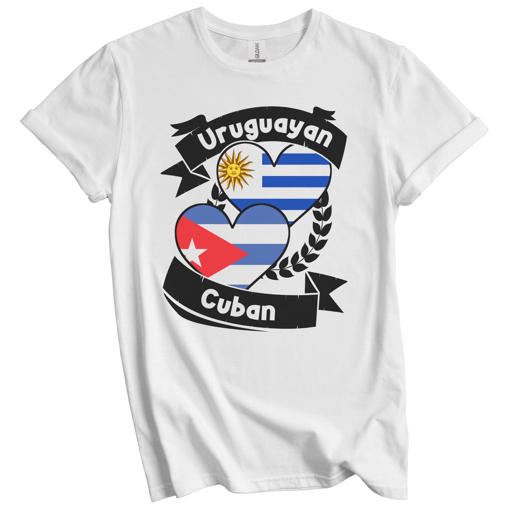 Uruguayan Cuban Heart Flags Uruguay Cuba T-Shirt