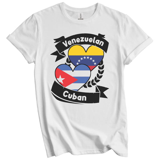 Venezuelan Cuban Heart Flags Venezuela Cuba T-Shirt