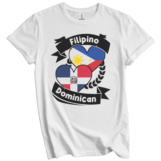 Filipino Dominican Heart Flags Philippines Dominican Republic T-Shirt