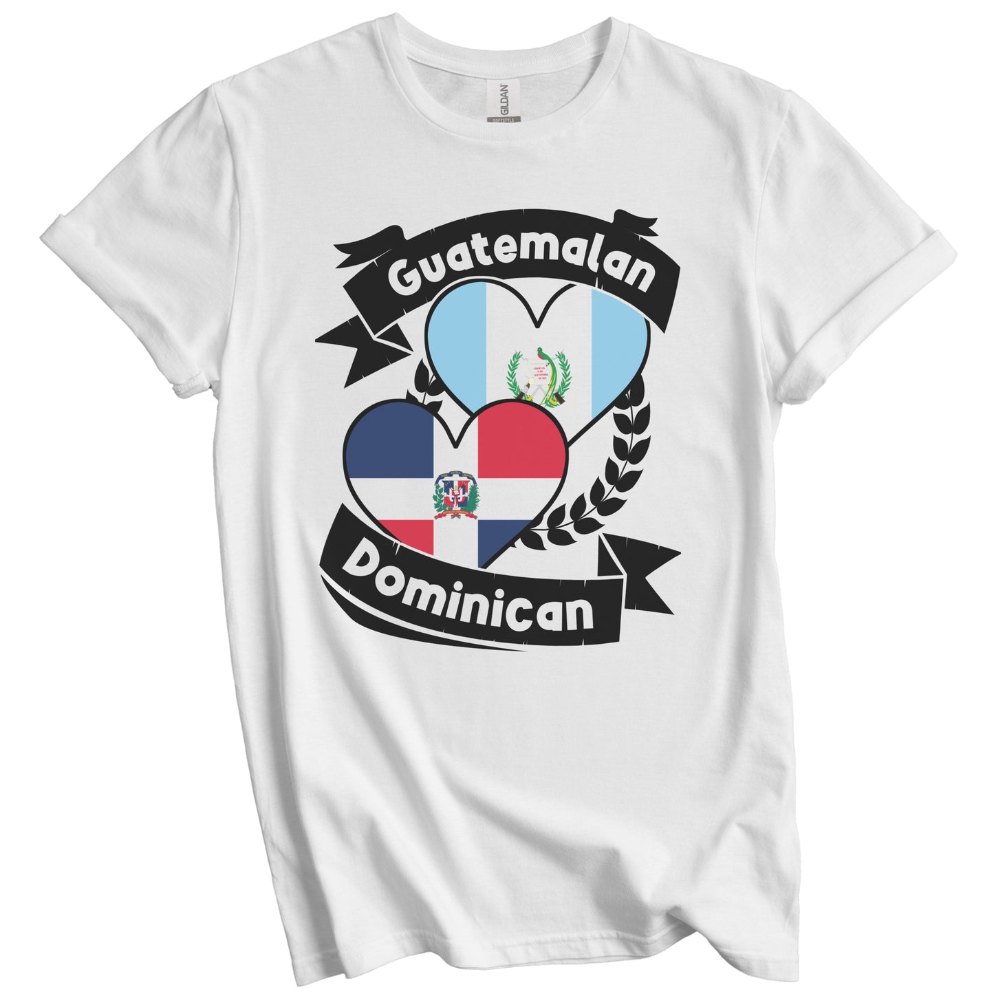Guatemalan Dominican Heart Flags Guatemala Dominican Republic T-Shirt