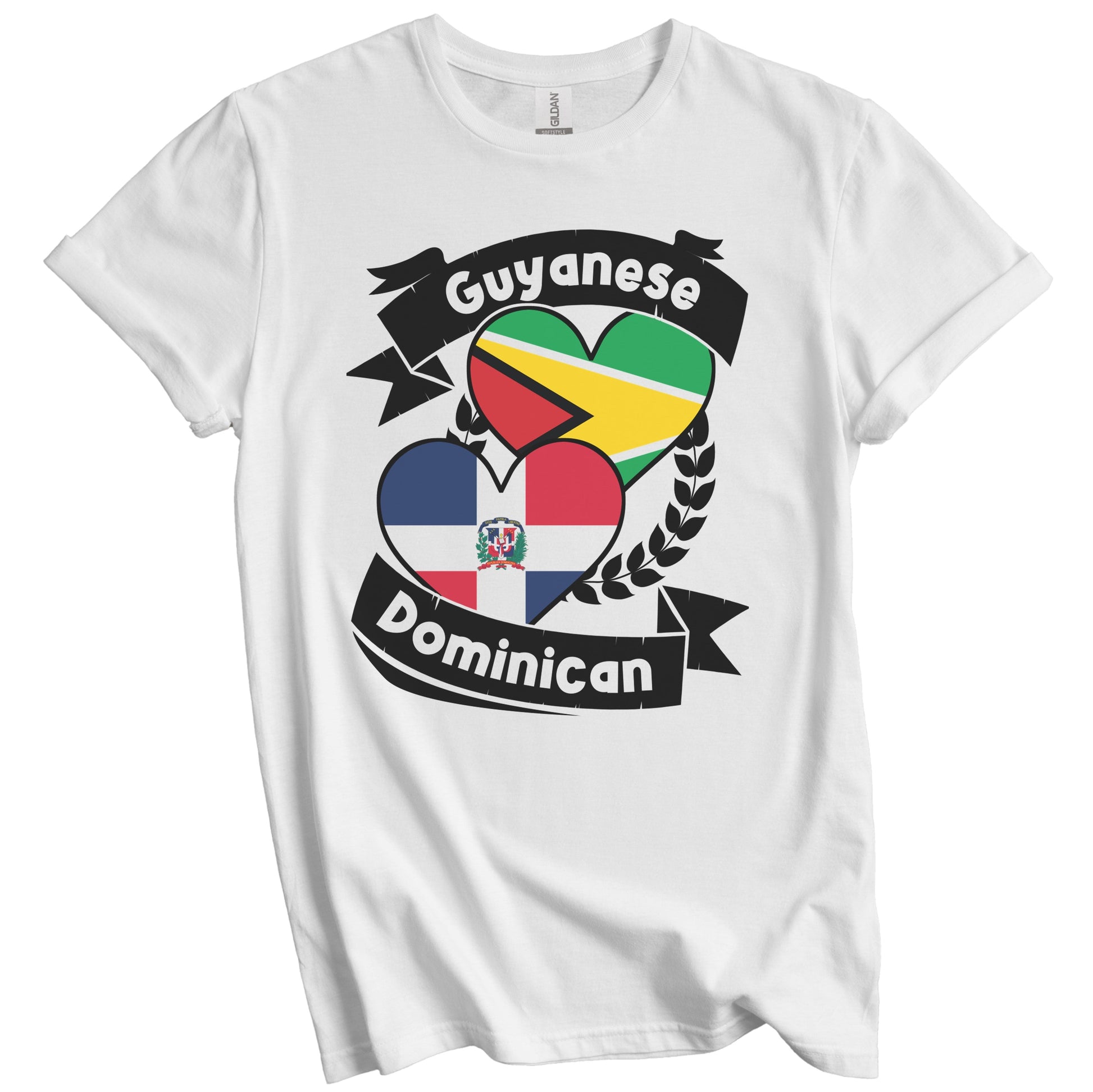 Guyanese Dominican Heart Flags Guyana Dominican Republic T-Shirt