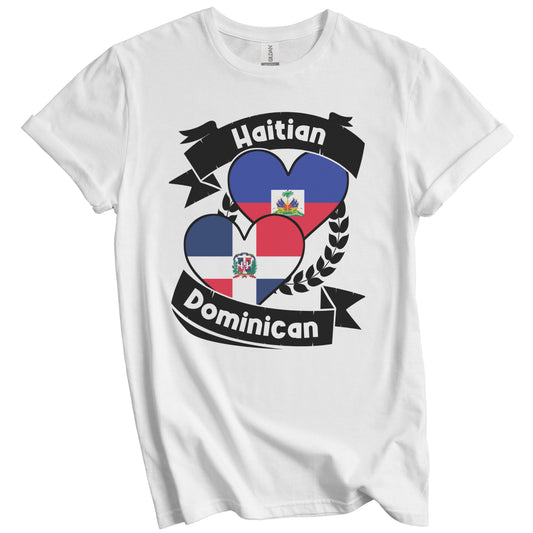 Haitian Dominican Heart Flags Haiti Dominican Republic T-Shirt
