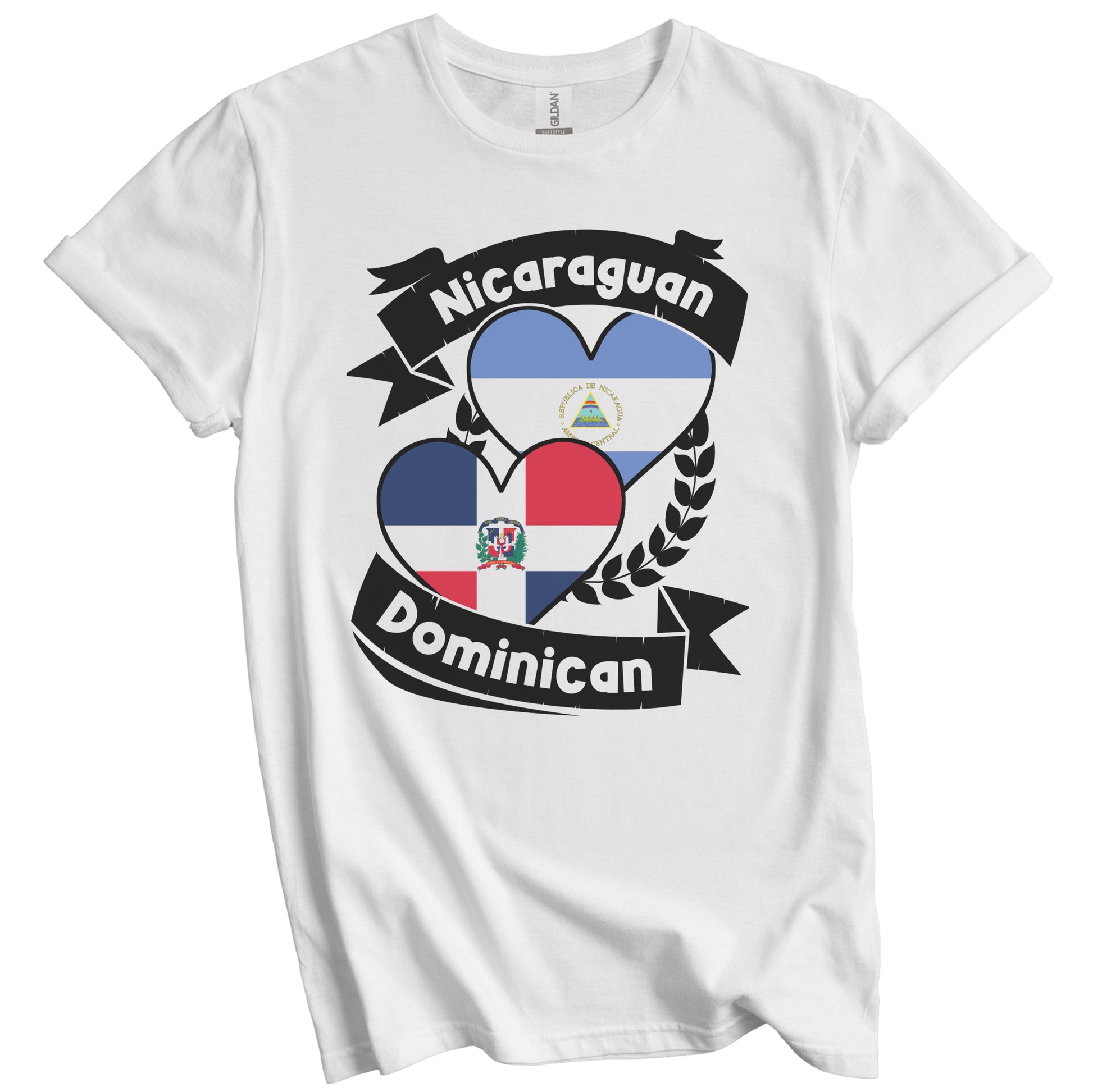 Nicaraguan Dominican Heart Flags Nicaragua Dominican Republic T-Shirt