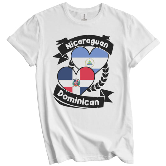 Nicaraguan Dominican Heart Flags Nicaragua Dominican Republic T-Shirt