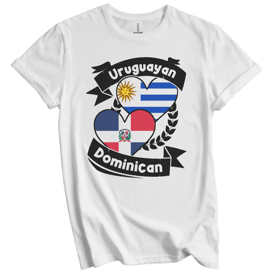 Uruguayan Dominican Heart Flags Uruguay Dominican Republic T-Shirt
