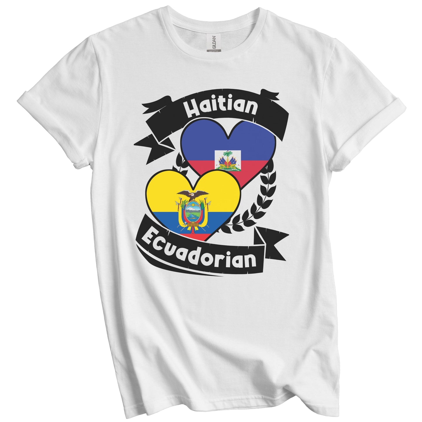 Haitian Ecuadorian Heart Flags Haiti Ecuador T-Shirt