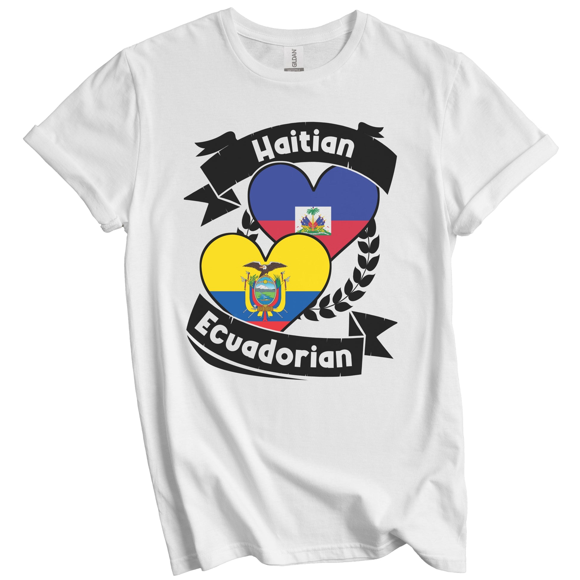 Haitian Ecuadorian Heart Flags Haiti Ecuador T-Shirt